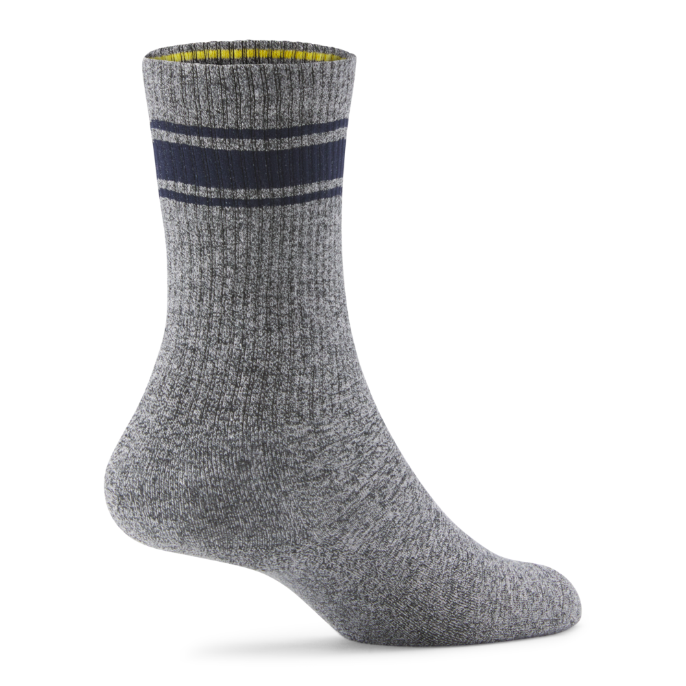 Anytime Crew Sock - Natural Grey Heather/Deep Navy - Image 2